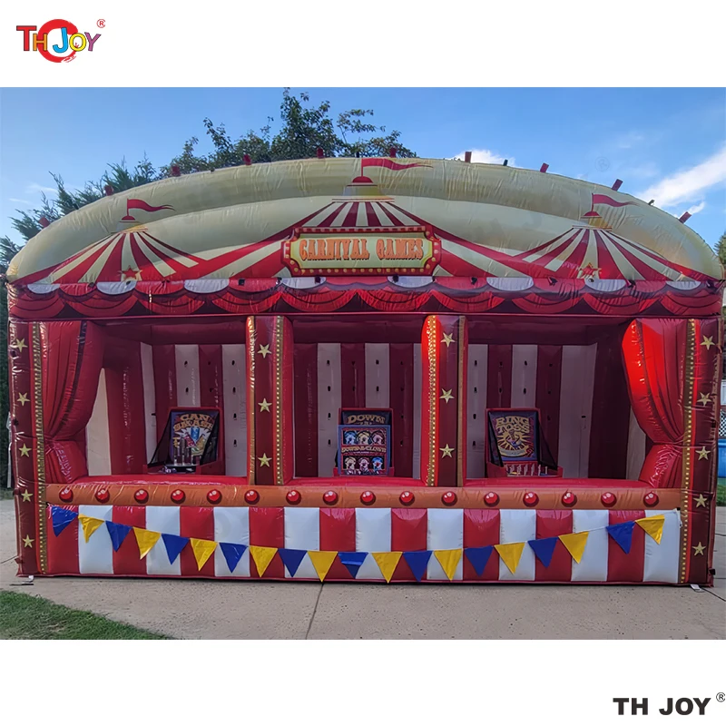 Outdoor Inflatable Grand Carnival Booth For Carnival 4 In 1 Game Fair Stand Concession Tent
