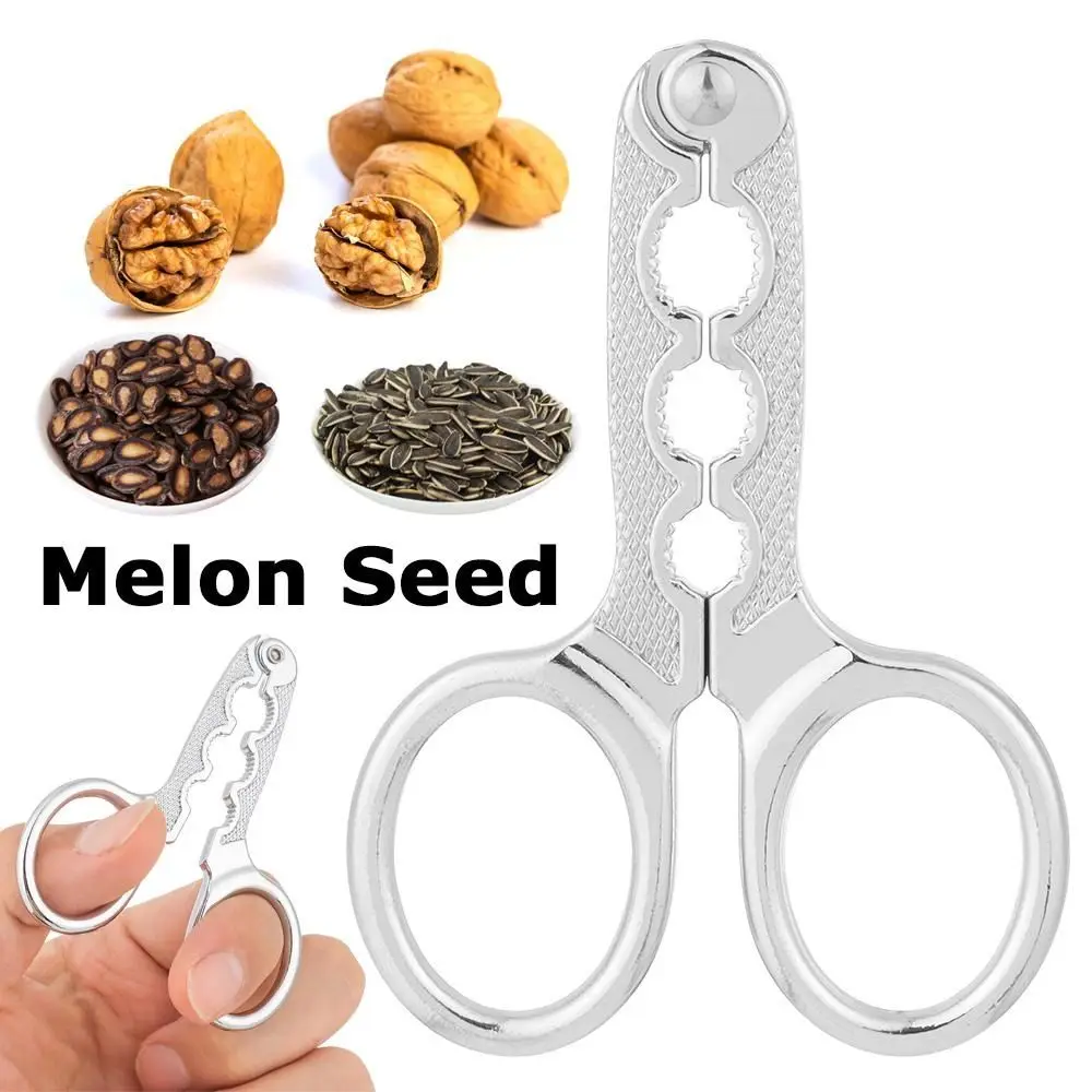 Multi-Function Walnut Pine Sheller Opener Household Kitchen Tools Stainless Steel Nutcracker Kitchen Clamp