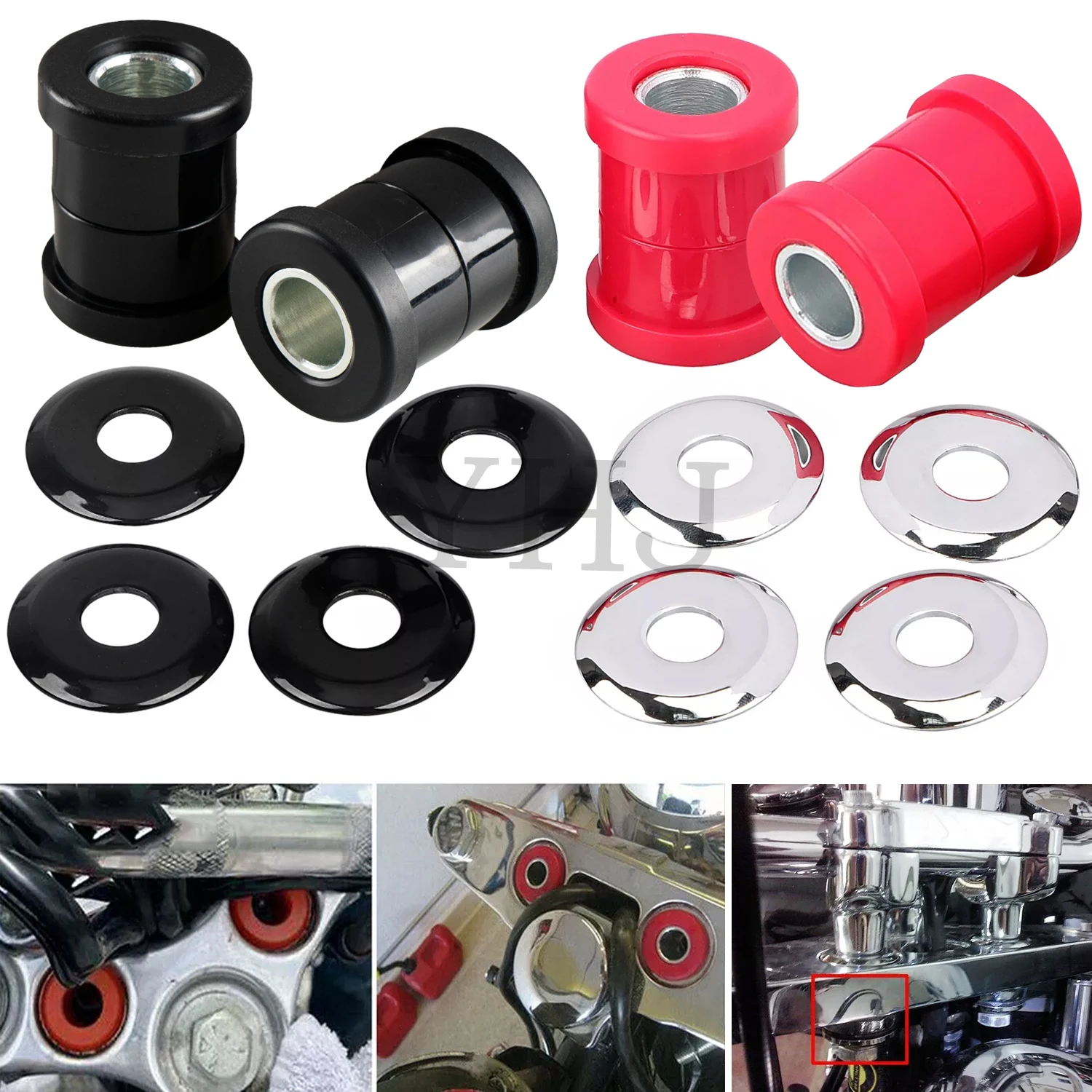 

Handlebar Riser Bushings For Harley Motorcycle Dyna FXD 1991-2016 FXR 1986-1994 Softail FXST FLST 1986-2016 Sportster 1986-2003