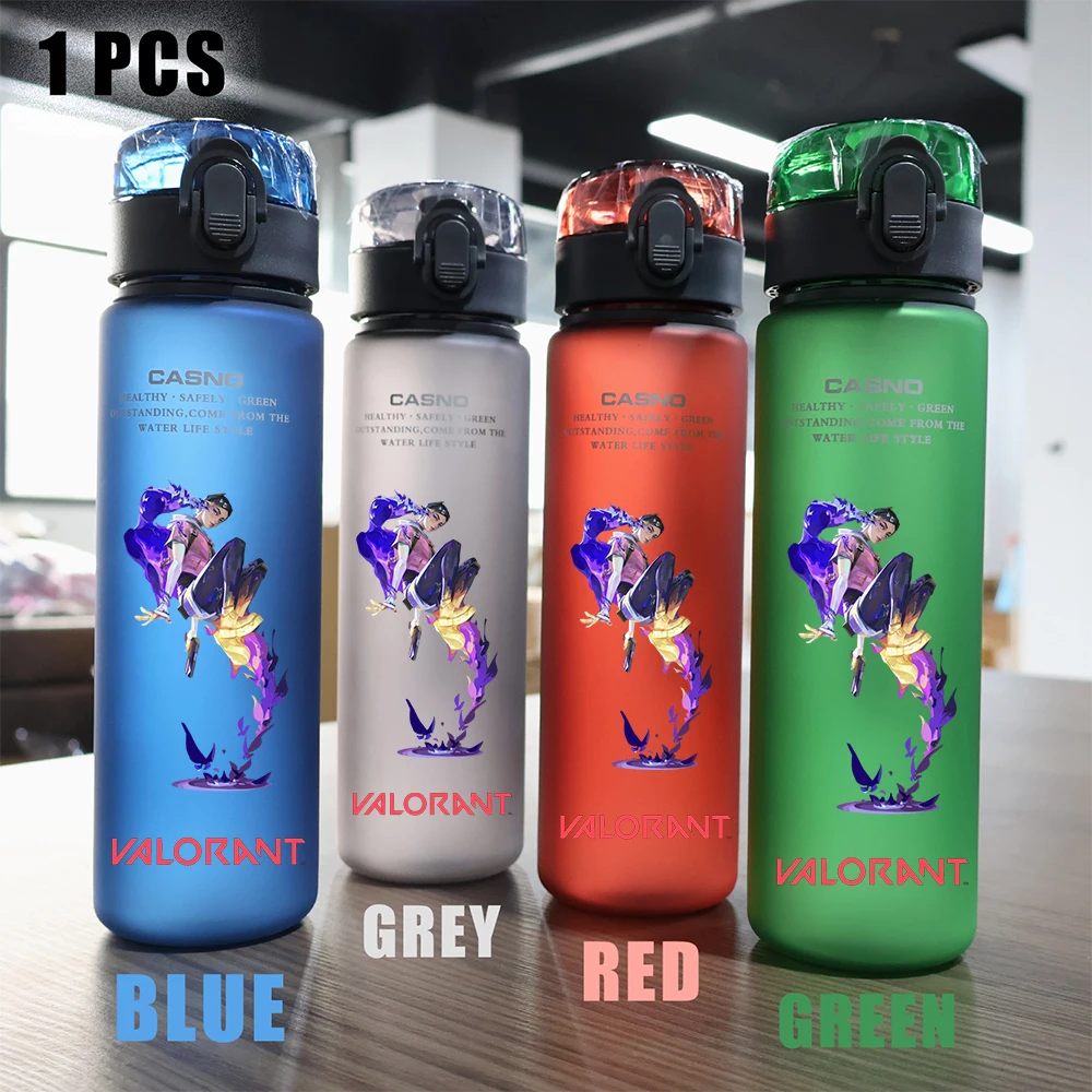 560ML VALORANT Red Green Blue Black Plastic PcLeak Proof Resistant Outdoor Camping Portable Travel Sports Water Cup Jett Viper