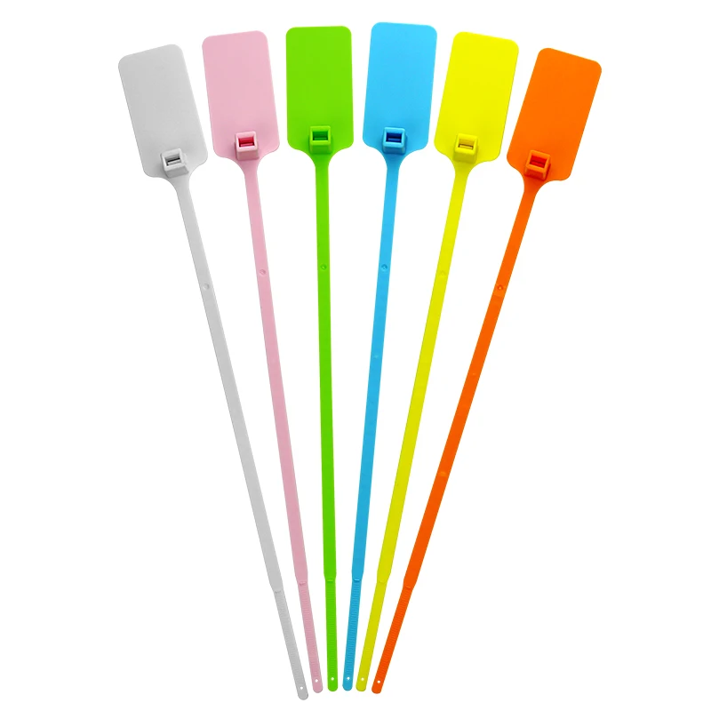 50 Stück Individuelle DIY-Kleidungsetiketten, Weiße Etiketten mit Sicherheitssiegel, Markenetiketten, Kabelbinder für Kleidung, Schuhe, Taschen, 11,8 Zoll – Detail 5