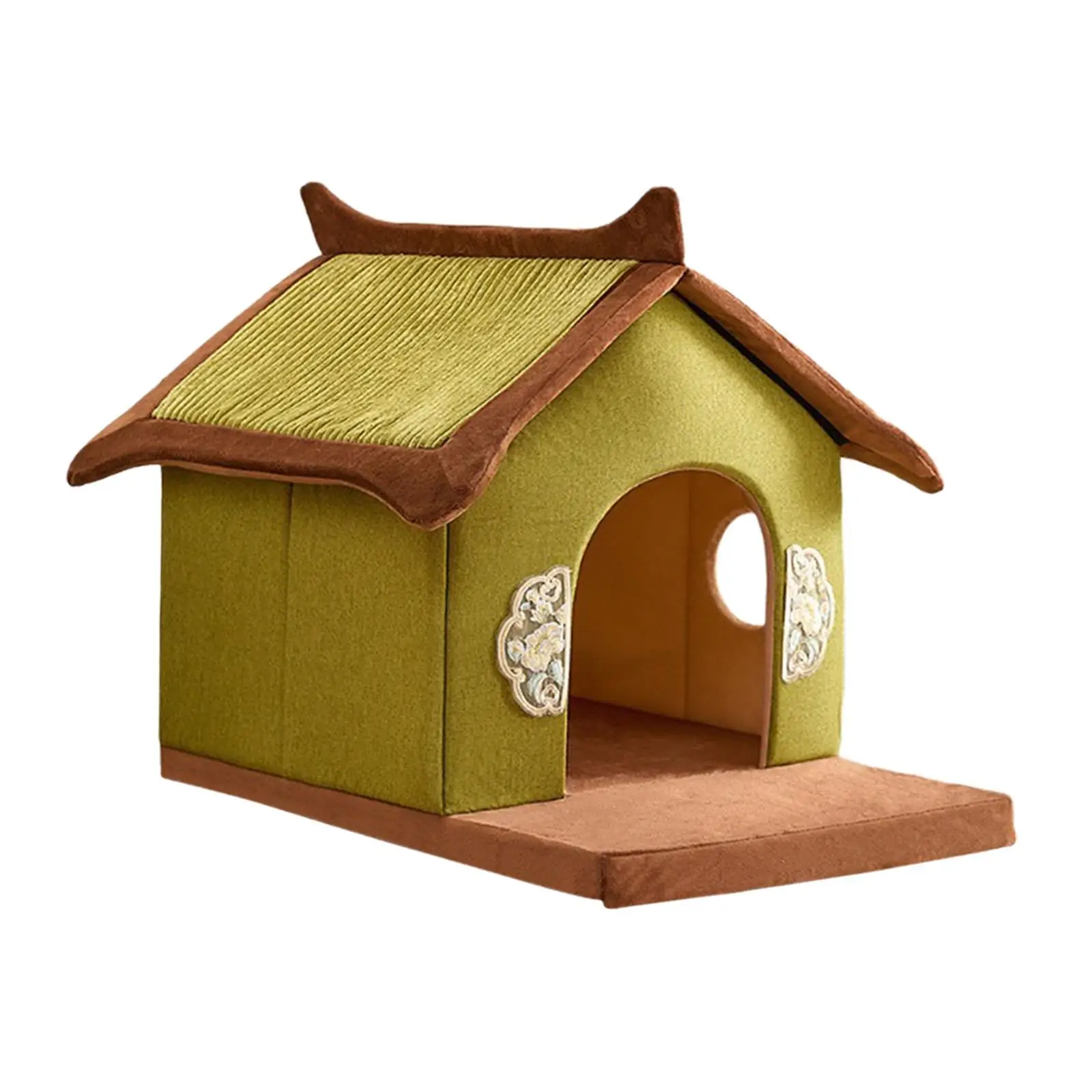 

Cat Bed Cat House Removable Kitten Shelter Bunny Kennel Indoor Cats Removeable Non Skid Bottom Soft Pet Cushion Hut Cave