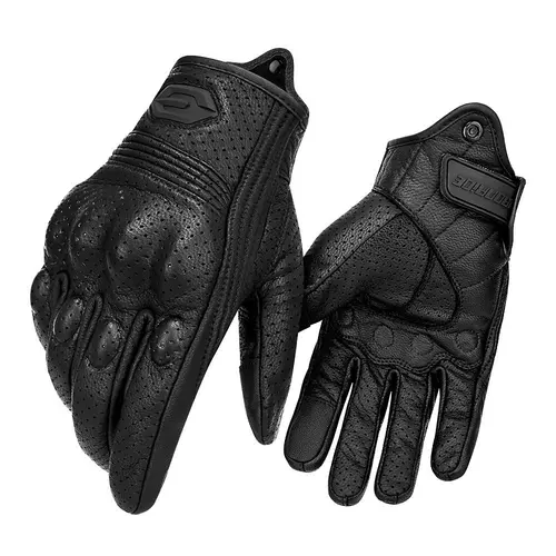 Imagen 2 del producto Guantes de motocicleta para hombre y mujer, guantes de cuero para ciclismo, Motor ATV, S-2XL, protección para bicicleta, guantes para montar en las cuatro estaciones