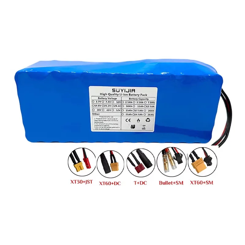 13S5P 48V 17500mah 18650 Lithium Battery Pack + Built-in BMS 500-1000W Suitable for Electric Bicycle Scooter Battery + Charger