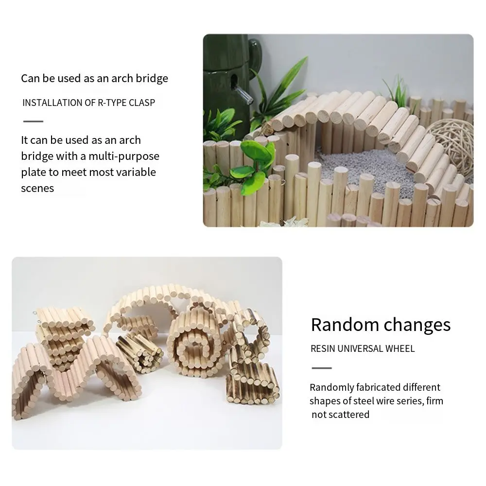 Wooden Hamster Climbing Ladder Bendable Multifunctional Hamster Suspension Bridge Wire Series Connection Cage Decoration