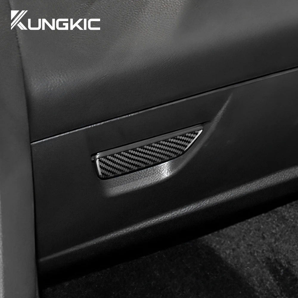 For Ford Focus SE RS ST Ecoboost 2015 2016 2017 2018 Car Passenger Glove Box Panel Trim Real Soft Carbon Fiber Sticker