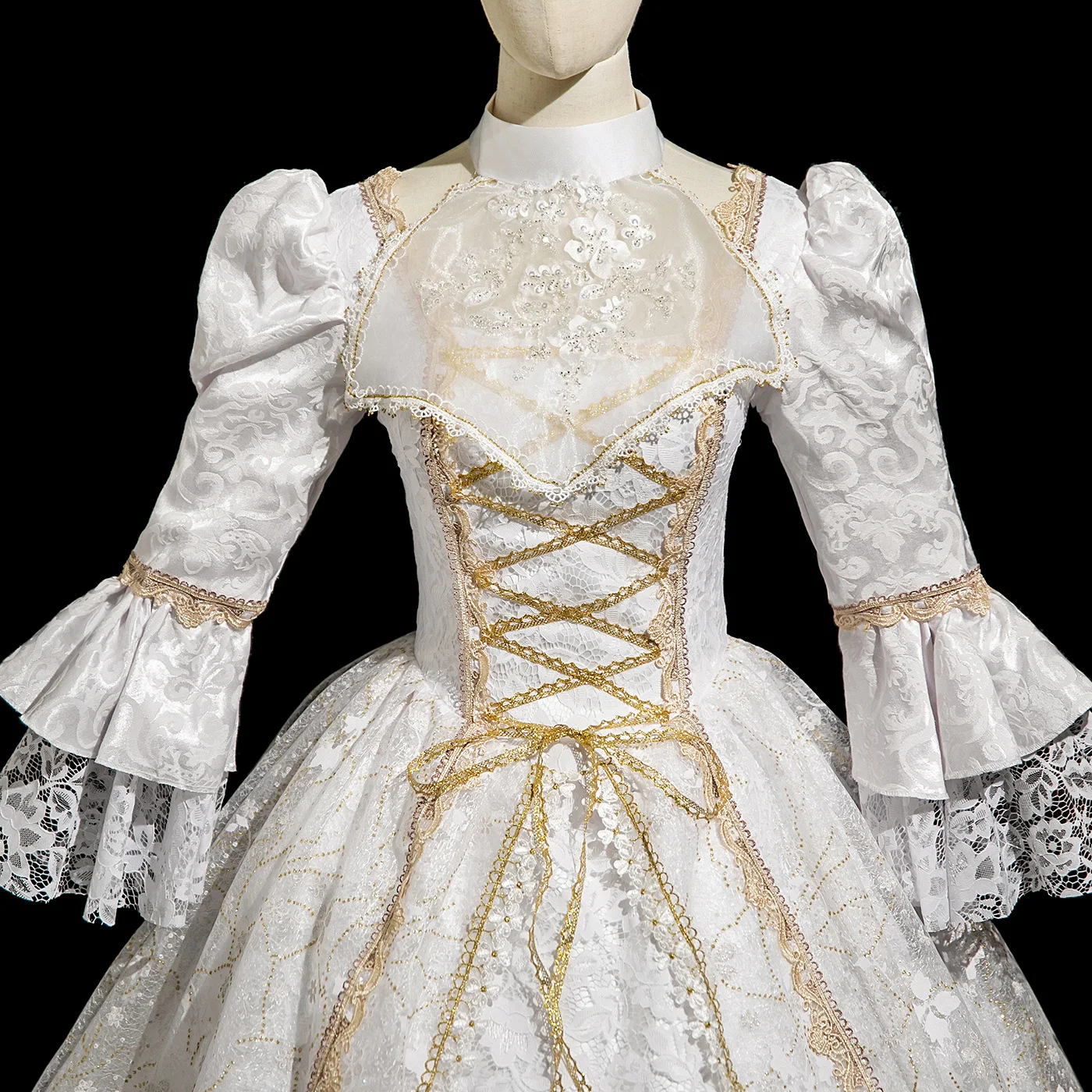 Russian Princess Dress Birthday Dignified Travel Photography White Jacquard Performance Suit Photo Dress Stage Vestido Gala Luxo