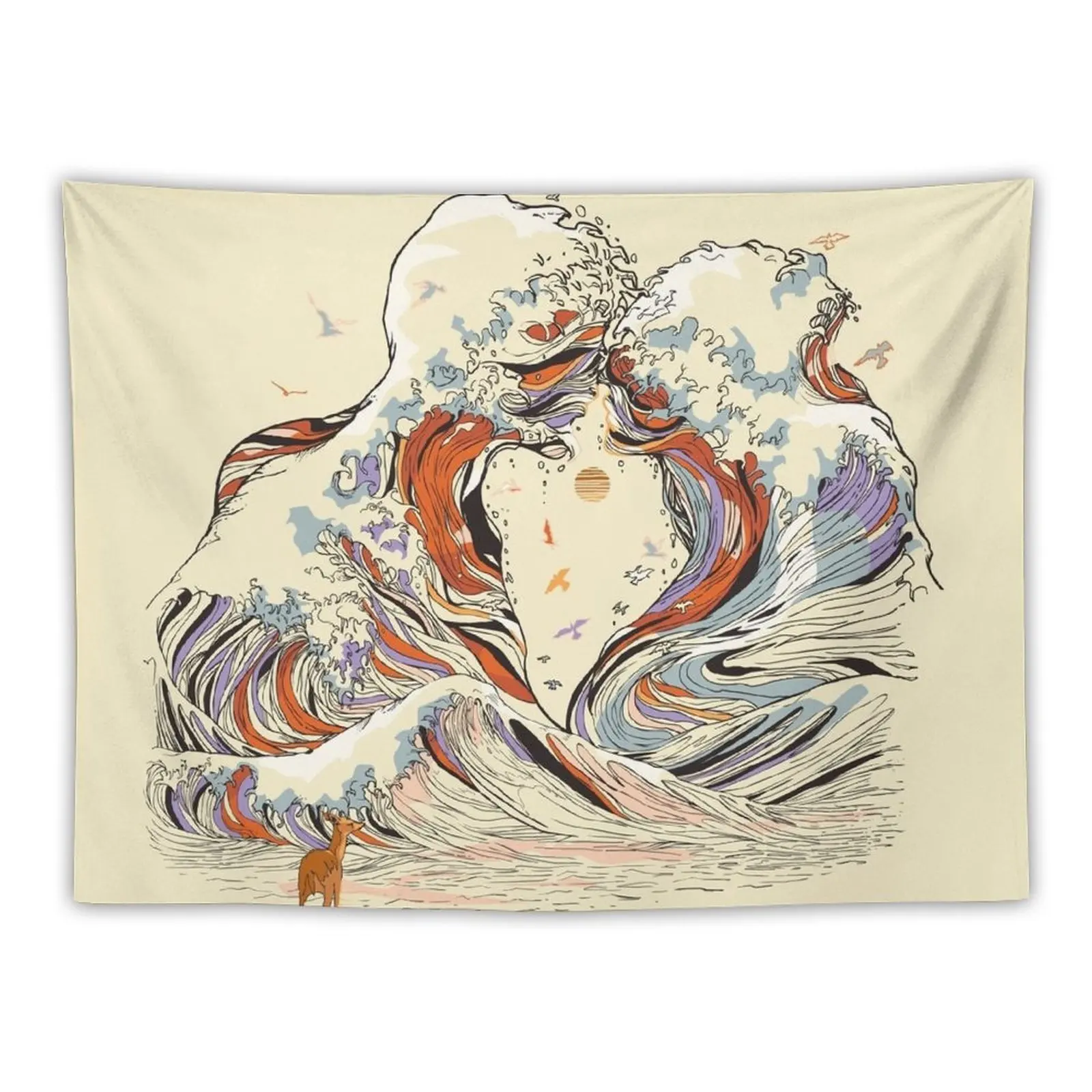 

The Wave of Love Tapestry Cute Decor Wall Decoration Room Decoration Aesthetic