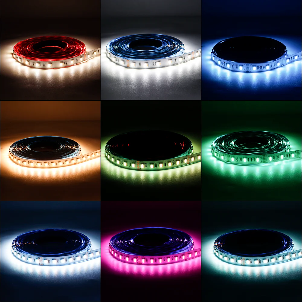 5M 5050 5IN1 RGBCCT RGBWW LED Strip Lights 60 96Leds/m RGB+W+WW RGBW RGBWW 2700K - 6500K Flexible Led Tape Light DC12V/24V