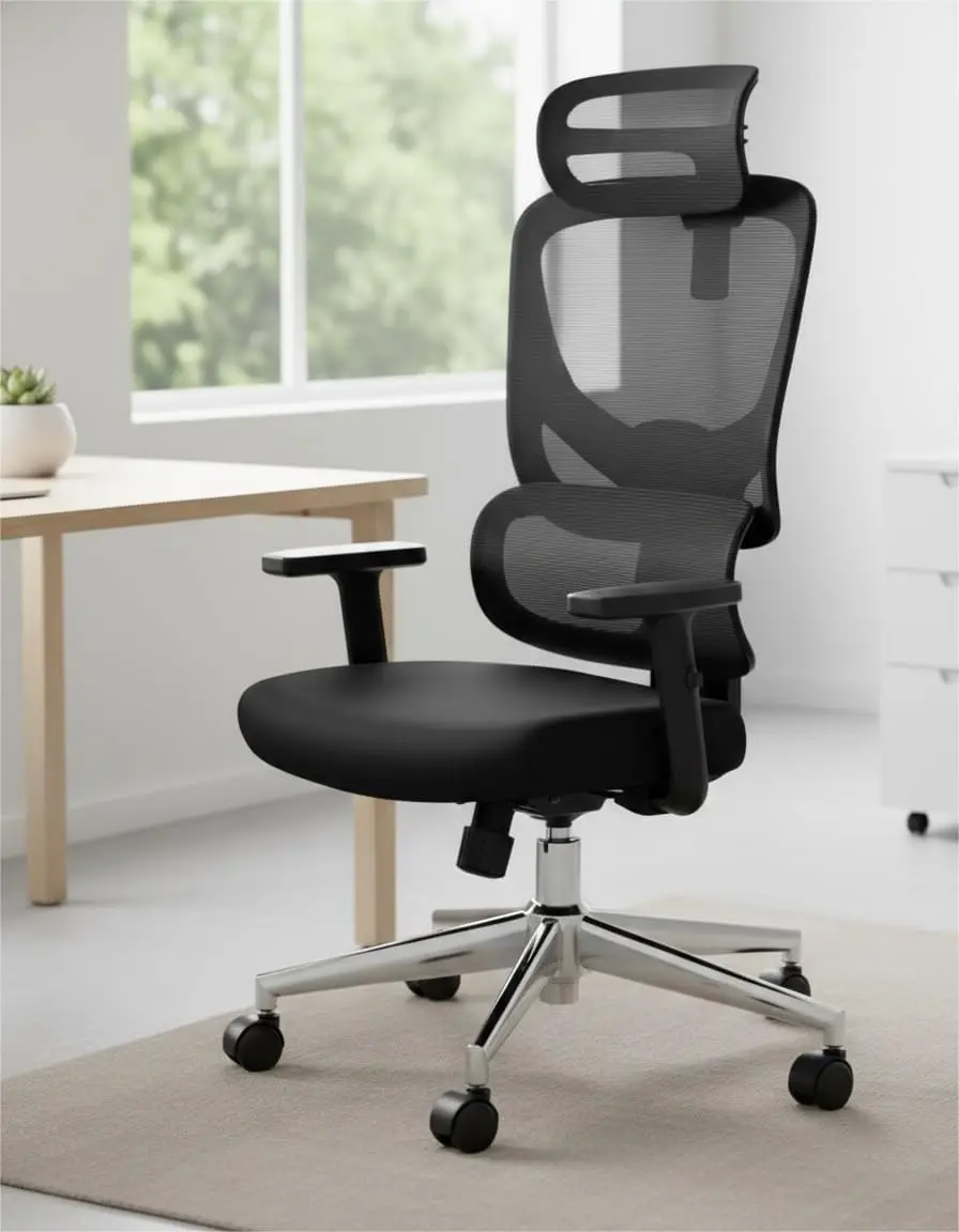 

Ergonomic Mesh High Back Office Chair Adjustable Lumbar Support Headrest Liftable Arms Swivel Big Tall Desk Chair