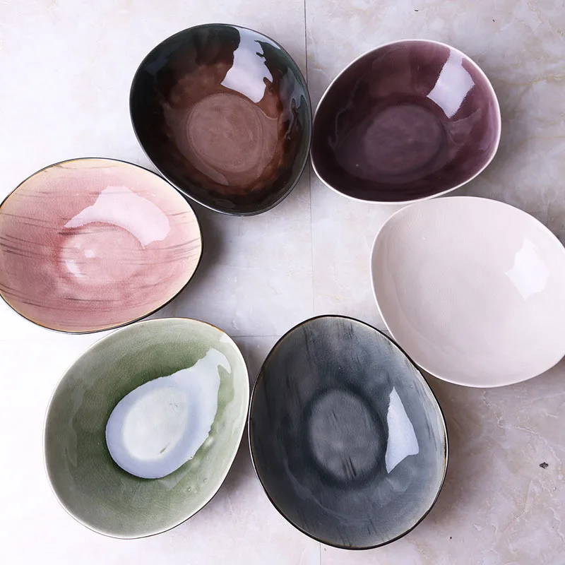 

Japanese-style Ice Cracked Glaze Ceramic Salad Bowl Soup Noodles Dessert Bowls Tableware