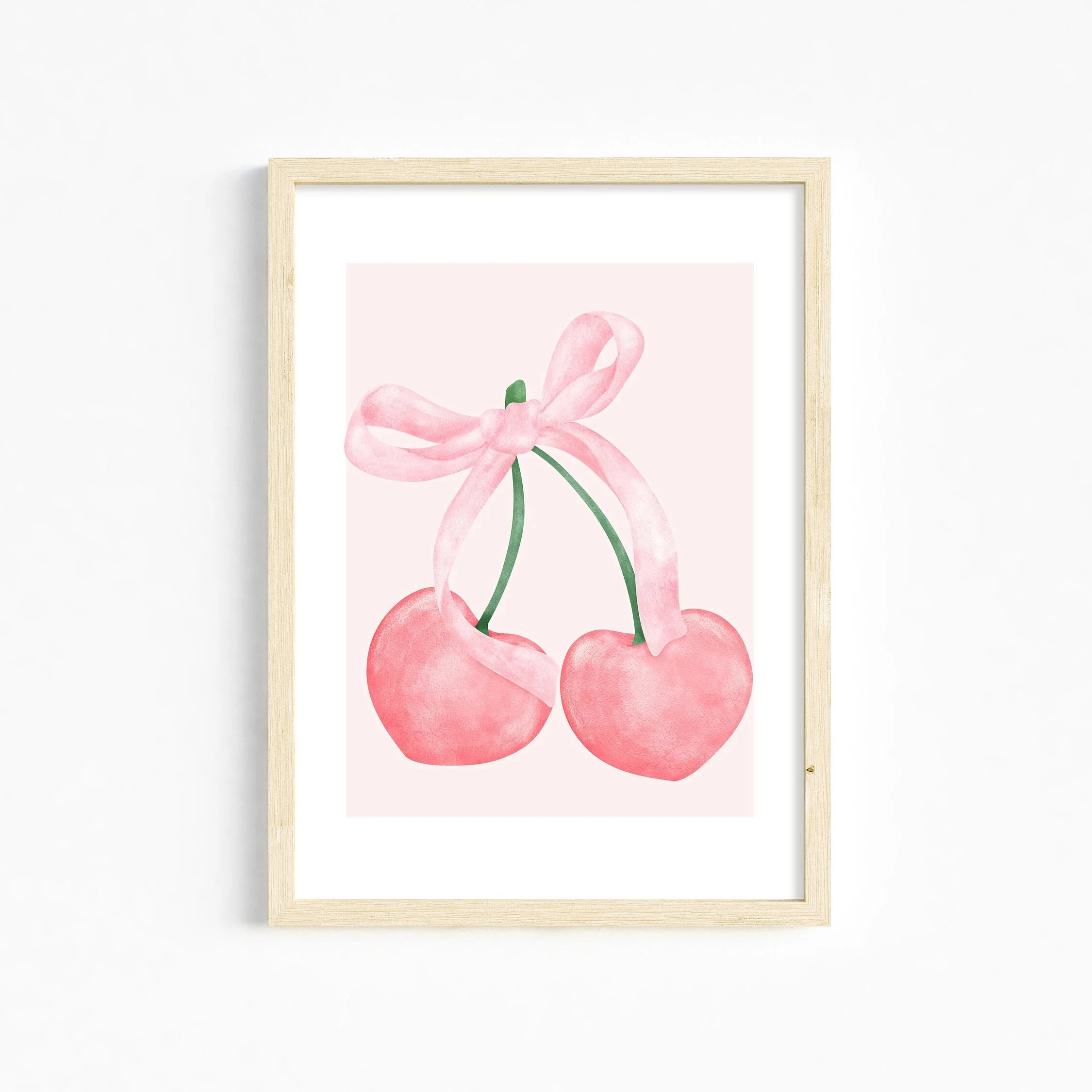 Trendy Pink Wall Art Bows Cherry Balloon Puppy Butterfly Canvas Painting Posters and Prints College Apartment Girl's Room Decor