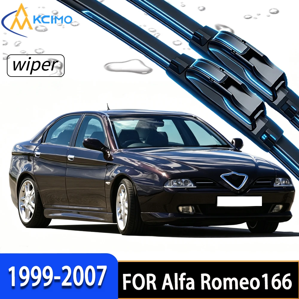 

2Pcs Front Windshield Wiper Blades for Alfa Romeo 166 1999-2007 High-Density Rubber Stable Wiping Direct Fit