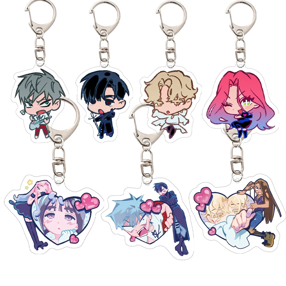 Anime Keychains Alien Stage Chibis Women's Bag Accessories Luka Ivan till Mizi Hyuna Sua Keyrings Jewelry Fans Popular Gifts