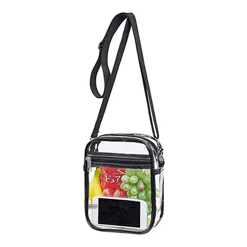 Lvb8 Vrouwen Doorzichtige Handtas Transparant Pvc Schouder Messenger Crossbody Tas Tas Met Afneembare Riem