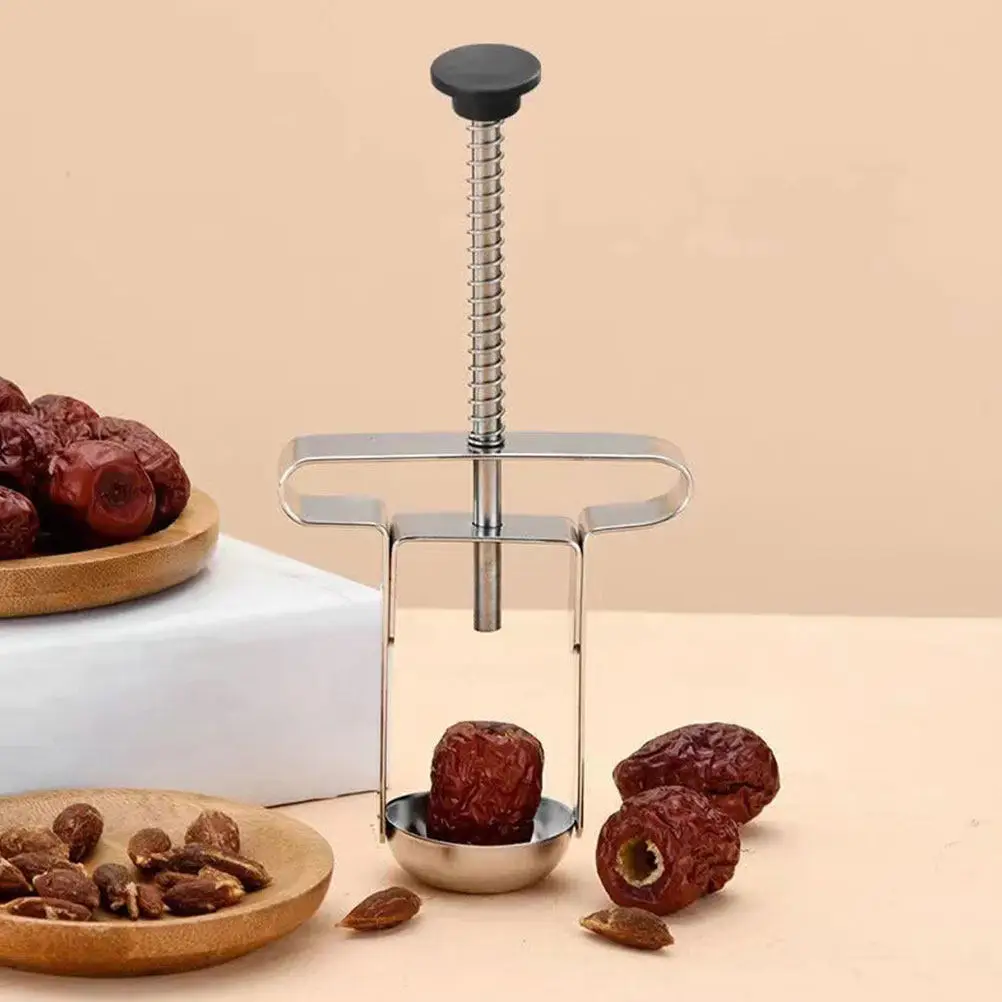 

Premium Stainless Steel Cherry Pitter Red Date Core Remover Manual Fruit Core Removing Tool for Kitchen Home Use Portable