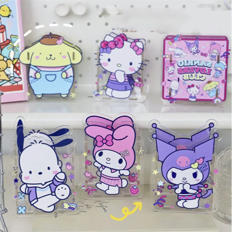 6 pcs/lot Transparent Sanrio Kawaii Kuromi Melody Pen Holder Cute Desk Storage Box Stationery School Office Supplies Kids Gift