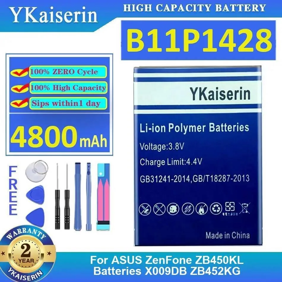 

Аккумулятор мобильного телефона B11P1428 4800 мАч для Asus Zenfone ZB450KL, аккумуляторы X009DB ZB452KG