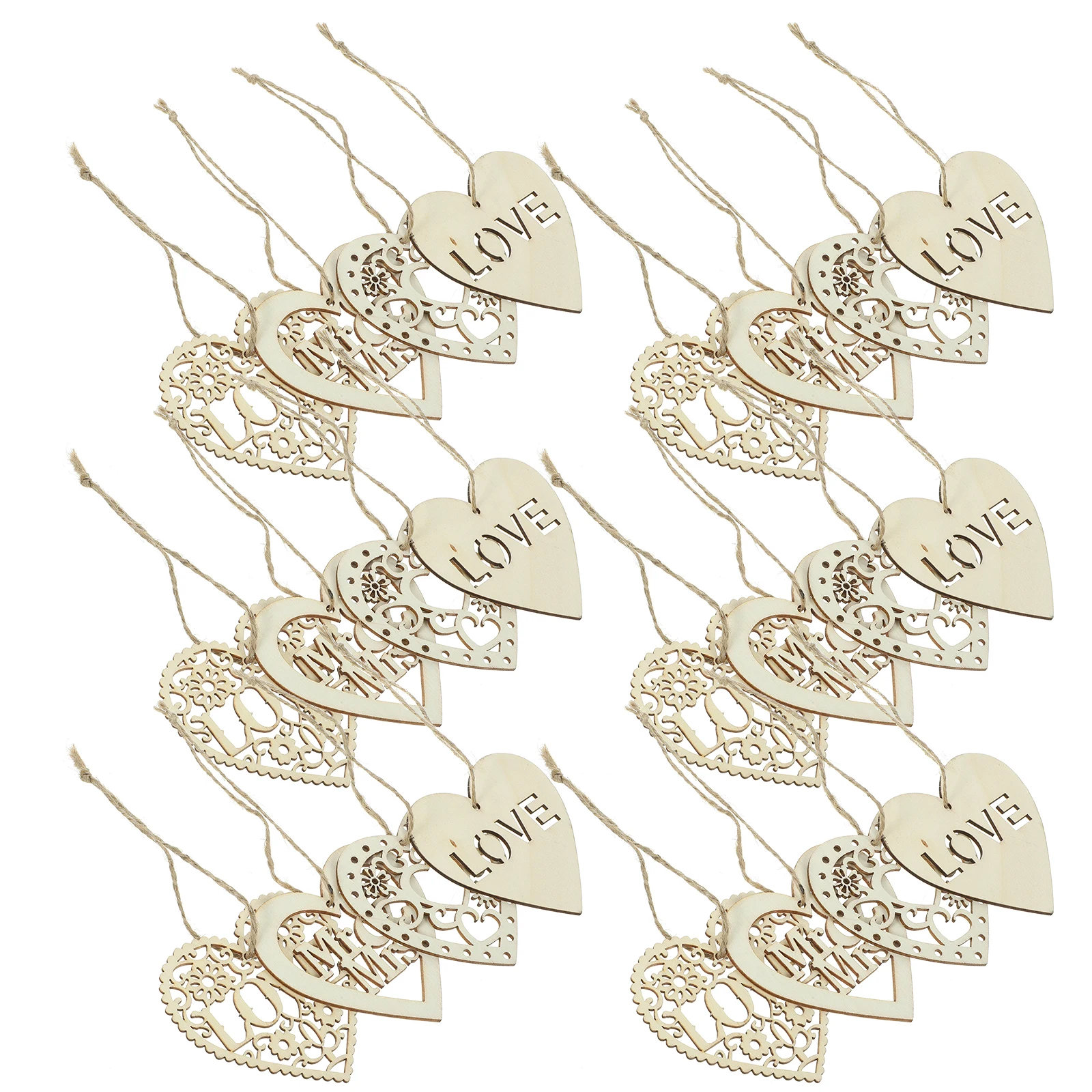 

Wooden Sets D Unfinished Wood Heart Chip Heart Slices F G Shapes DIY Decor Valentine Craft Supplies Hanging Accessories