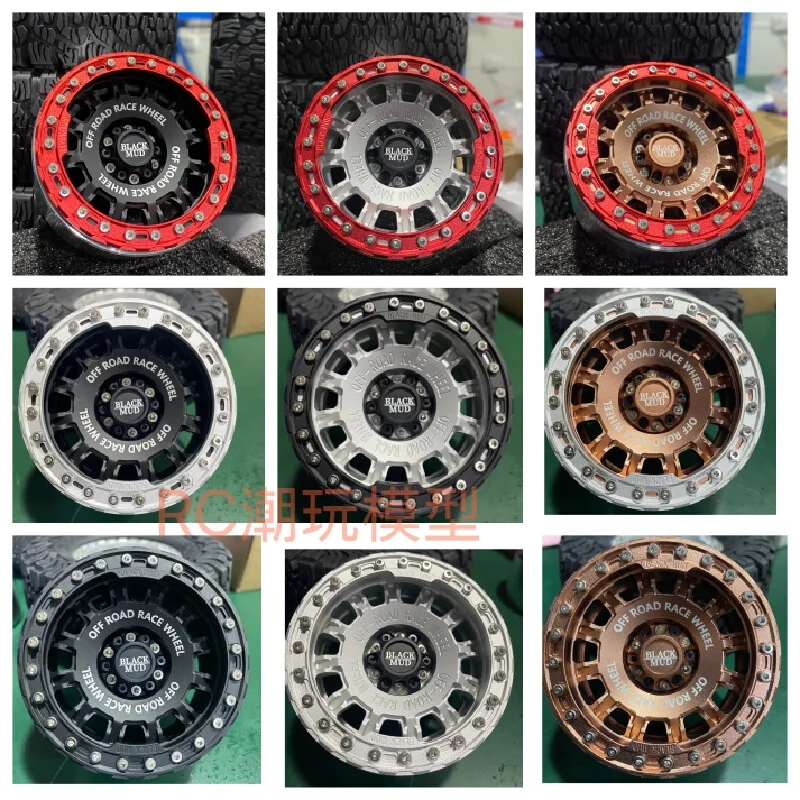 

Black Mud 2.6 Inch Metal Mud Off Road Race Wheel For 4083 H8H MK07 CrossRC RC Crawler Upgrade Parts
