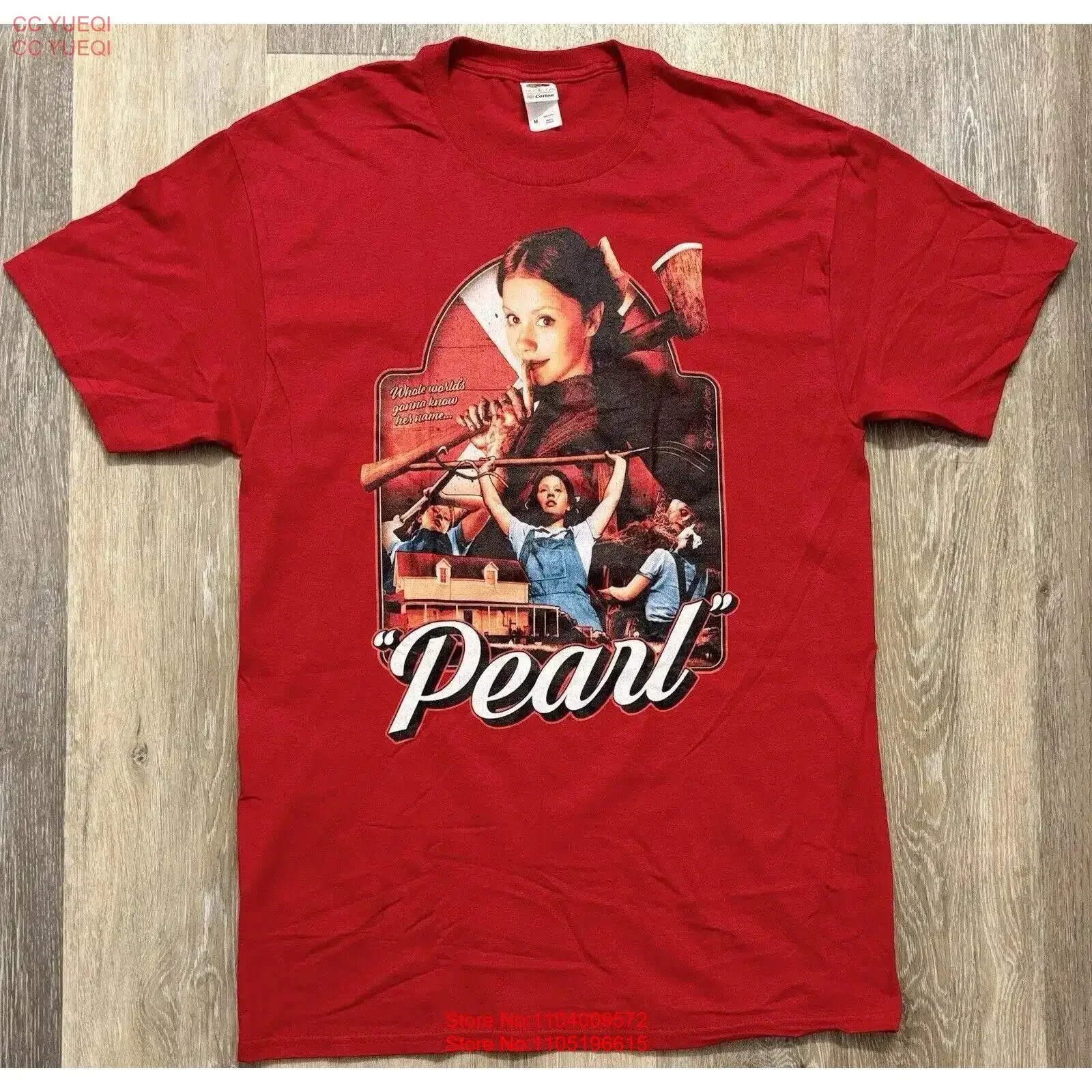 Ti West PEARL Movie T Shirt Medium Mia Goth MaXXXine Red X Horror vintage Washed Casual Slightly homme Top For Everyday Wear