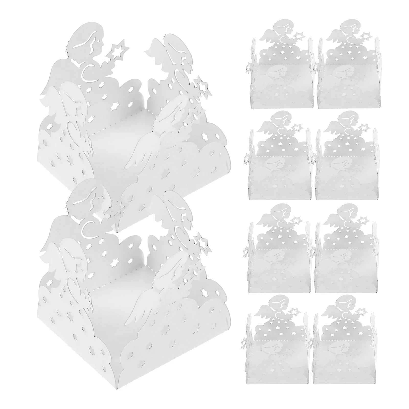 

50pcs Candy Box Truffle Cups Wrappers Paper Angel Pattern Wedding Packaging Pretty Hollow Stable Practical Chocolate Packaging