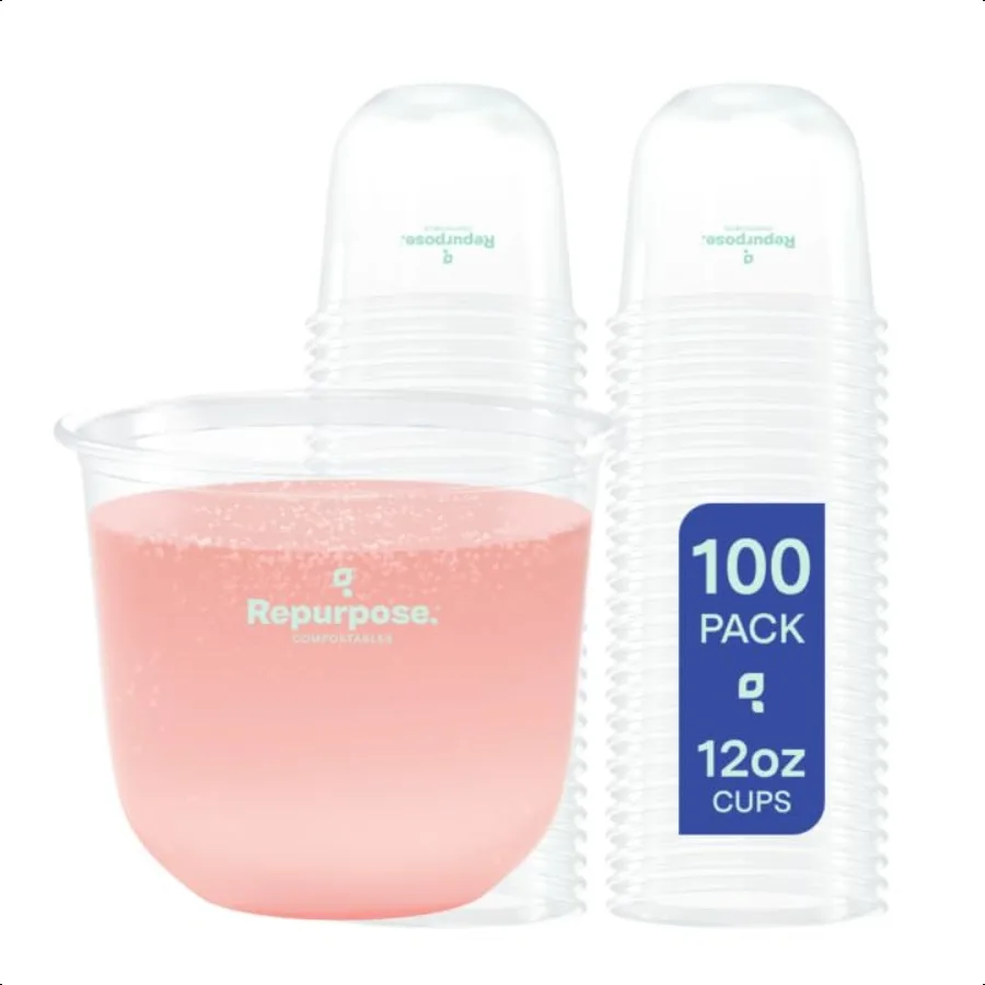 

Сменные стаканы на стеблей, 12 унций, 100 чашек на основе растений, без BPA, без добавления PFAS, сертифицированные, с биона основе FDA, нетоксичные, Ultimate Cool Girl Cup