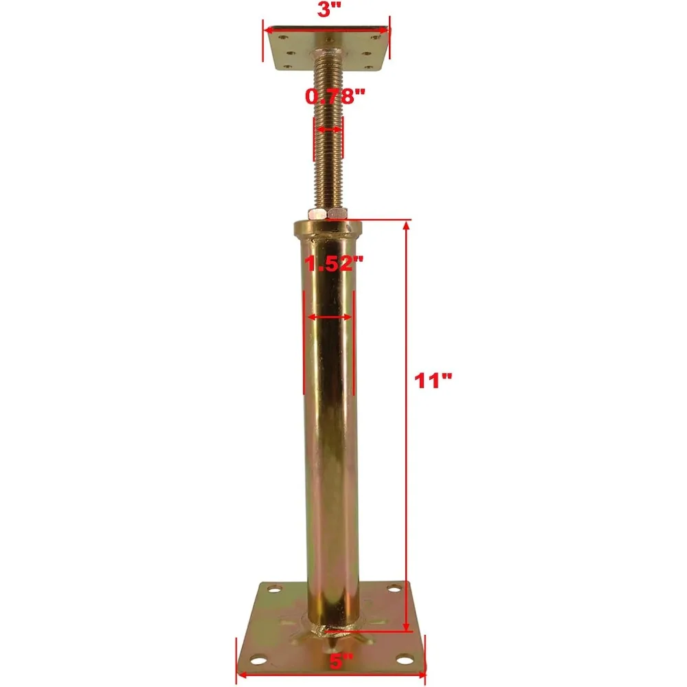 6 عبوات من مقابس الأرضية القابلة للتعديل، ارتفاع 11-16 بوصة، سعة 6 طن، فولاذ مجلفن لدعم البناء #2