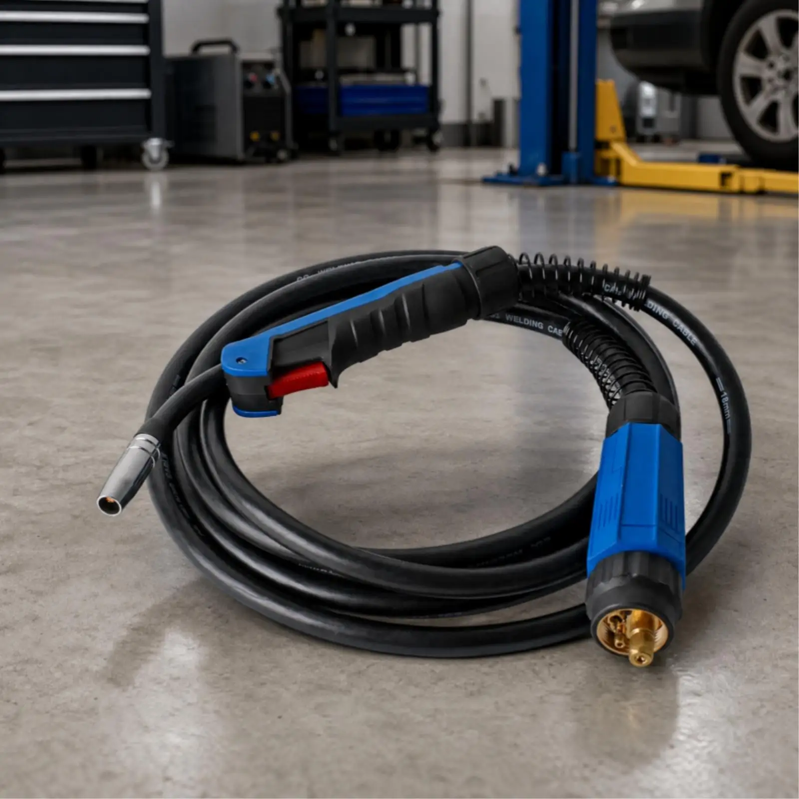 Copper Mig Welding Torch Gas Shielded 200A Wire Feed Brazing with Ergonomic Handle for Maintenance Fabrication Use