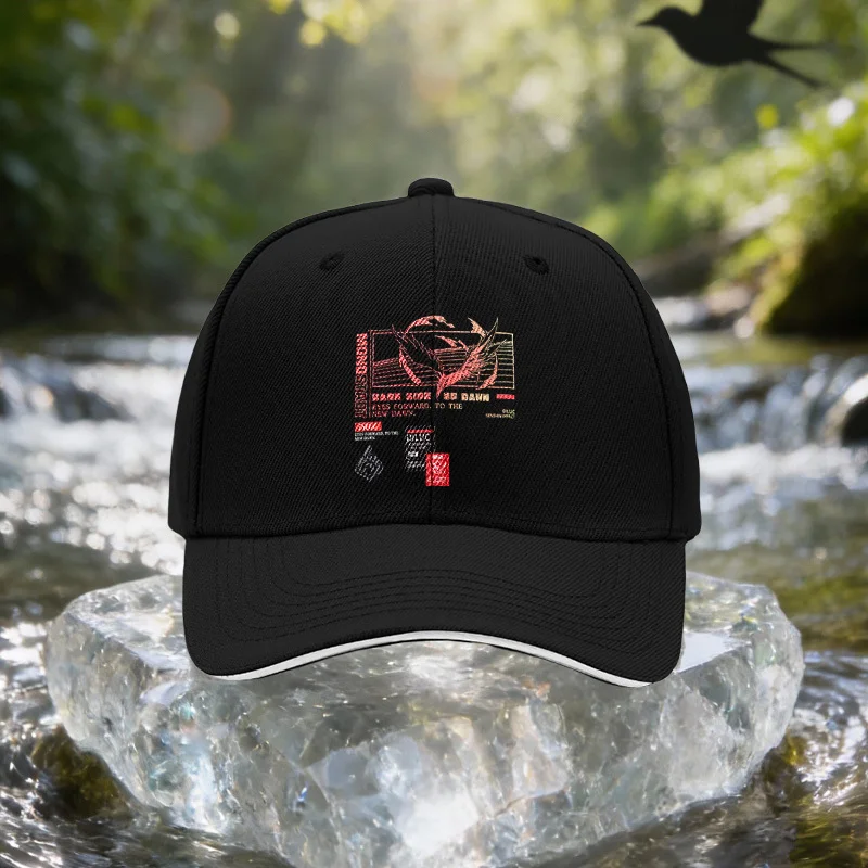 Flame Wing Sunrise Pattern Sandwich Cap, Unisex Easy Lightweight Adjustable Outdoor Sun Hat, Ideal Gift for Travel, Parties, And
