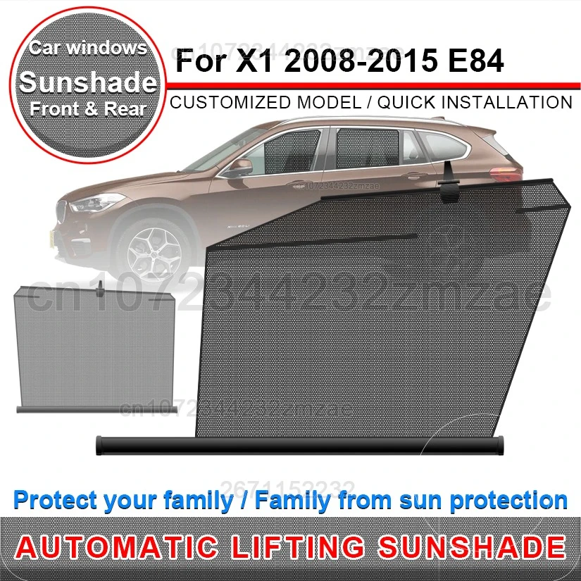 For bmw X1 E84 ix1 car side window sunshade,  Retractable foldable front & rear window sun shield, UV protection car Accessories