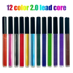 12 Colors 2.0mm HB Replaceable Lead for Automatic Pencils School Office Art Painting Writing Stationery Supplies Smooth Writing