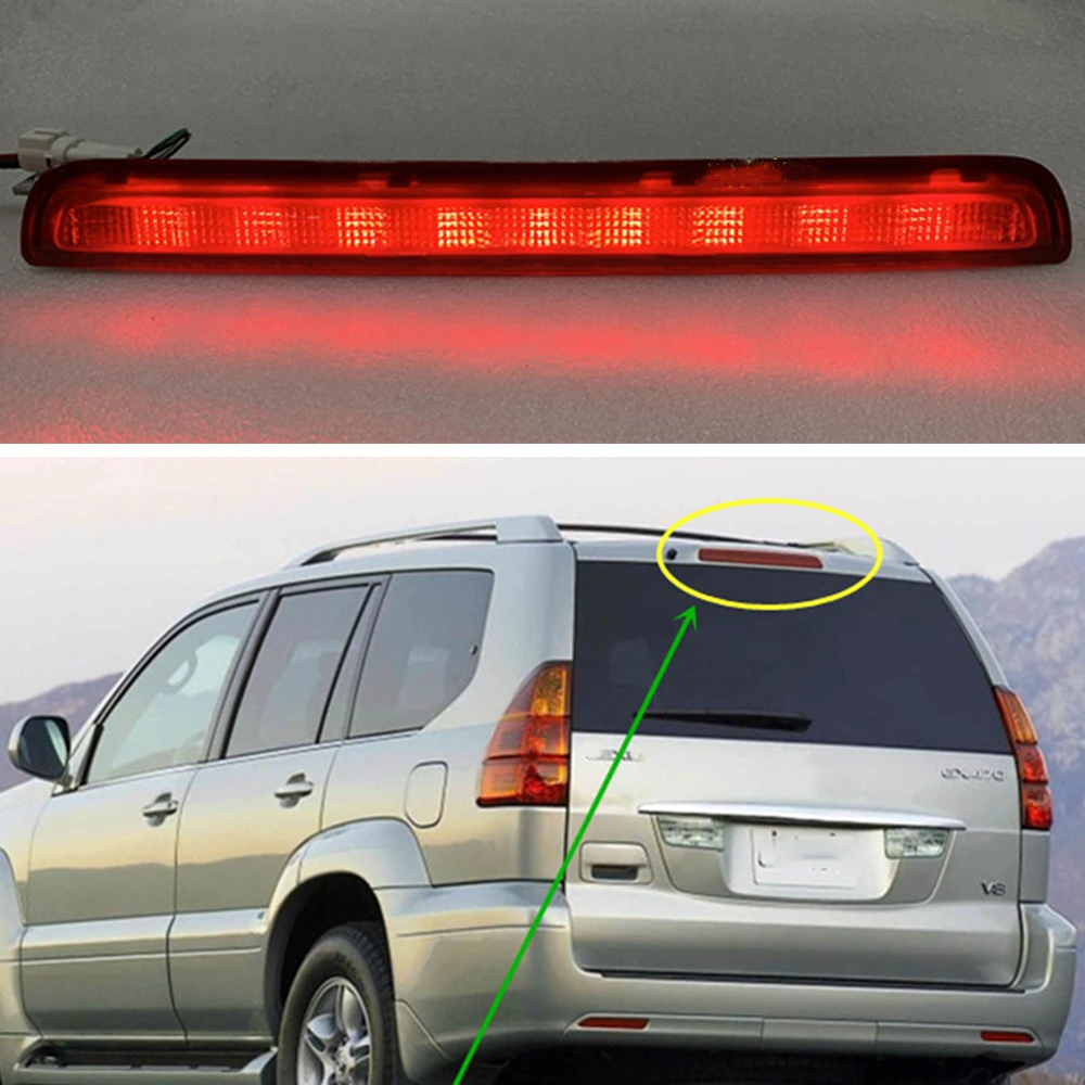 Rear Red Stoplight Bulb Lamp High Brake Light Additional Tail Signal LED For Toyota Prado Lexus GX470 UZJ120 2003-2009