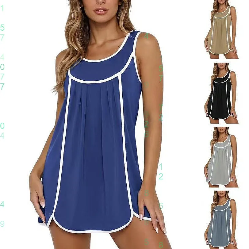 

Women's Sleeveless Swing Skirt Summer Loose Fit Sexy Midi Skirts Spring Summer High Waist A Line Skirts
