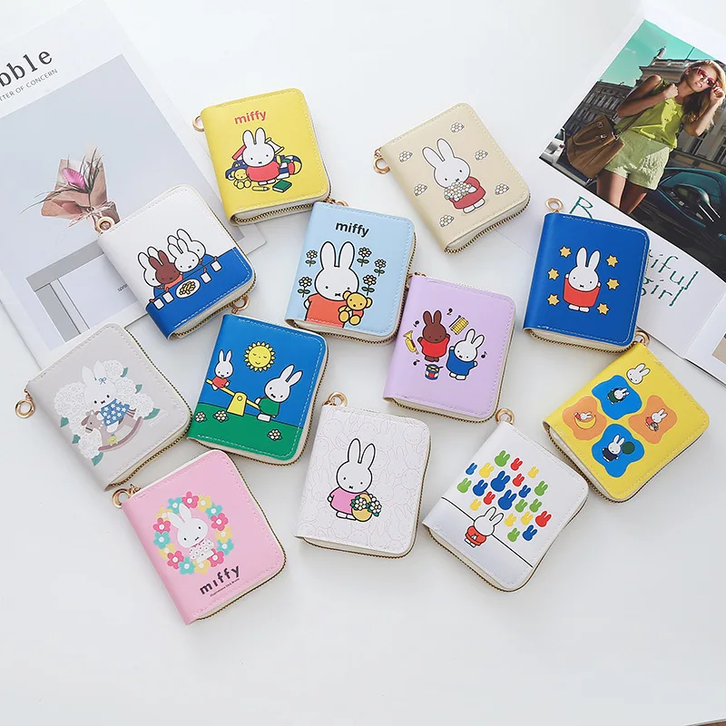 Popular Miffy Rabbit Mini Cute Zero Wallet Cartoon PU Leather Super Cute Rabbit Card Bag Zero Wallet