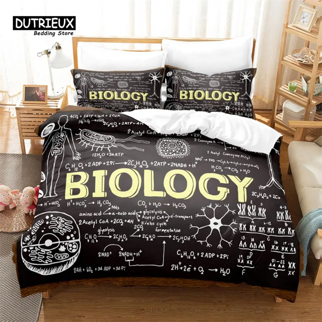 

Chemical Element Bedding Set, 3Pcs Duvet Cover Set, Soft Comfortable Breathable Duvet Cover, For Bedroom Guest Room Decor