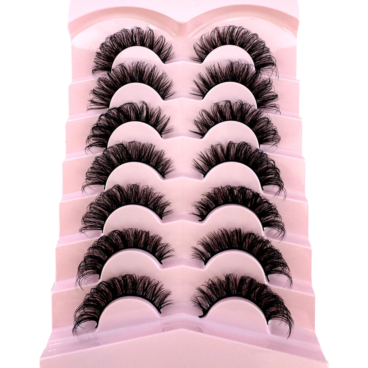 5/7 Paar russische Streifenwimpern, flauschige künstliche Nerzwimpern, Wispy-Wimpern für einen natürlichen Look, dicke, voluminöse künstliche Wimpern, lockige künstliche Wimpern – Detail 12