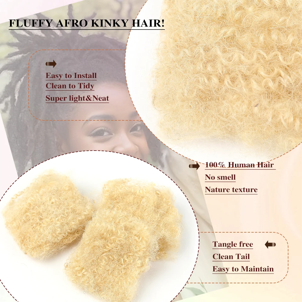 613 # Afro Kinky massal 100% ekstensi rambut manusia Reggae kepang kotor rambut Crochet alami Brasil gimbal