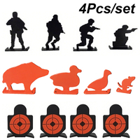 4Pcs Metal Shooting Targets Small Silhouette Airsoft Target Shoot Targets for Air Rifle Pistol Gun Bb Bullet Practice Trainer