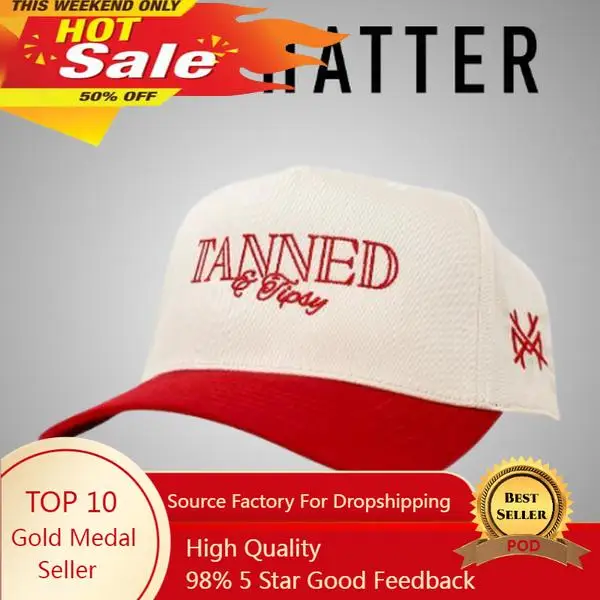 

Tanned and Tipsy Embroidered Trucker Hat Snapback Baseball cap Fashion Dad Hats Adjustable Sunhat Outdoor caps