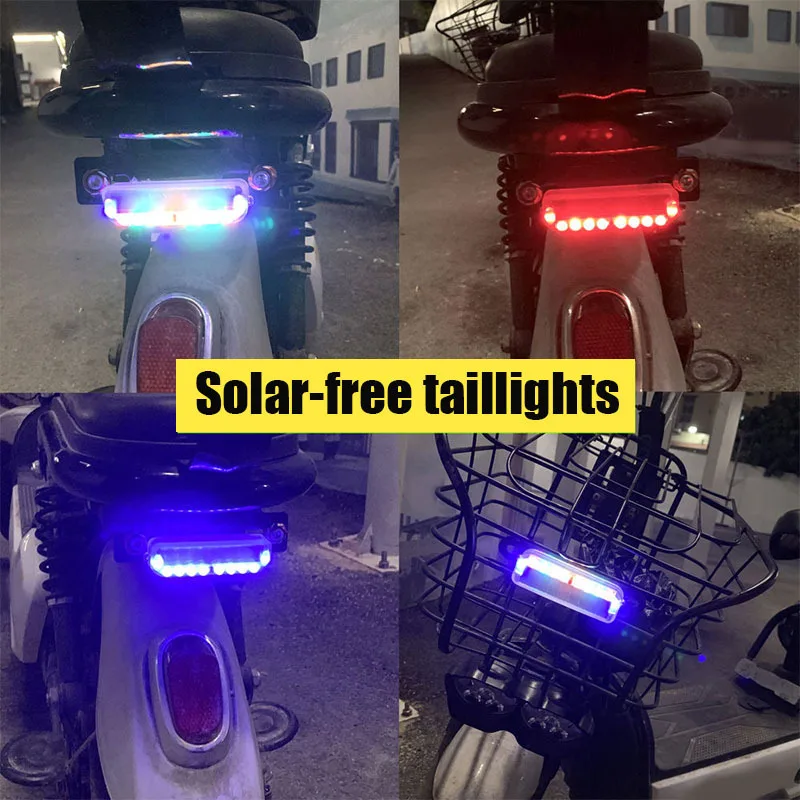 Wireless Solar Safety Strobe Warning Lights LED Anti-collision Self-adhesive Flashing Signal Lamp for Cars Bicycles Motorcycles