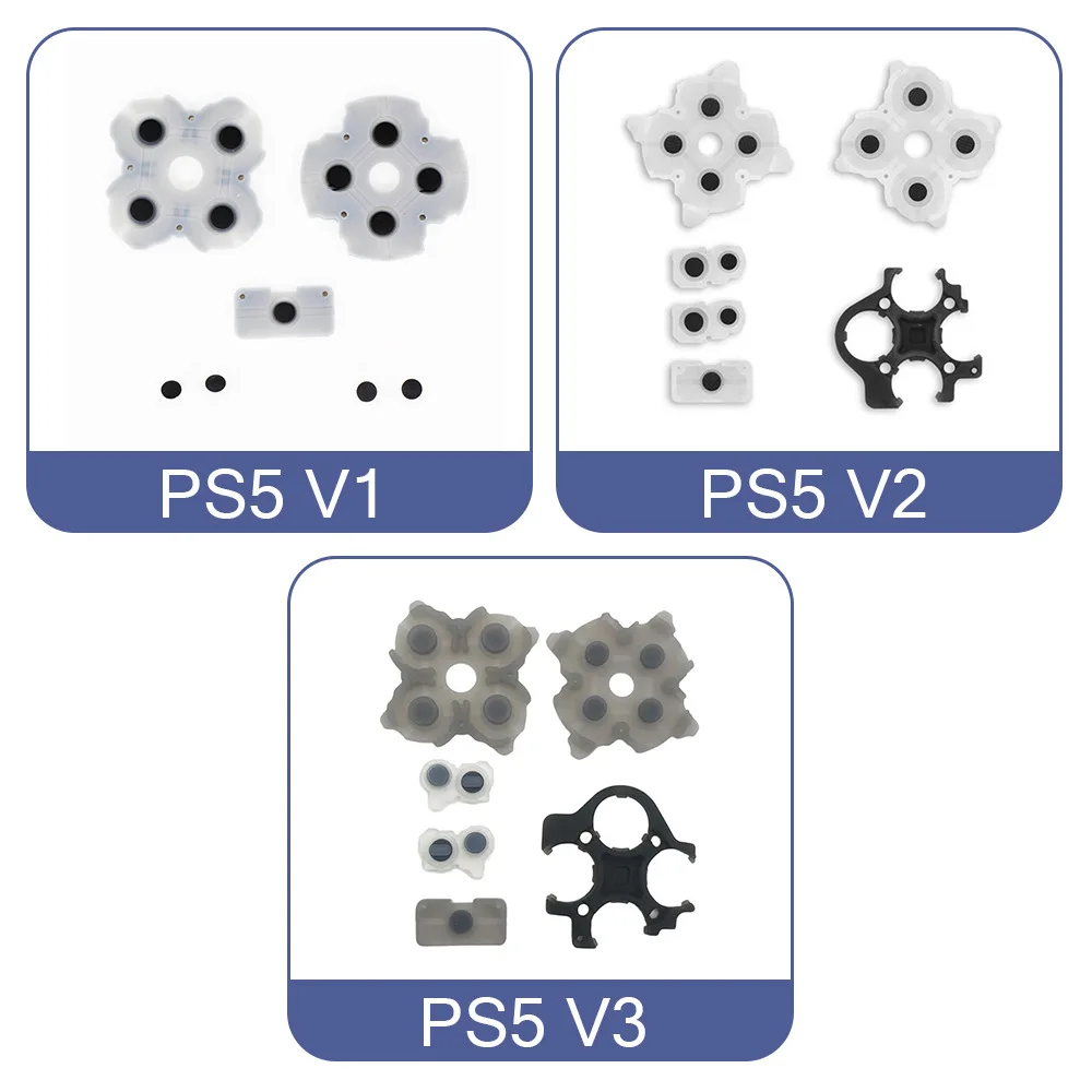 Silicone pad para ps2/3 handle, botão adesivo condutor, almofada de borracha macia, acessórios de manutenção, 10pcs