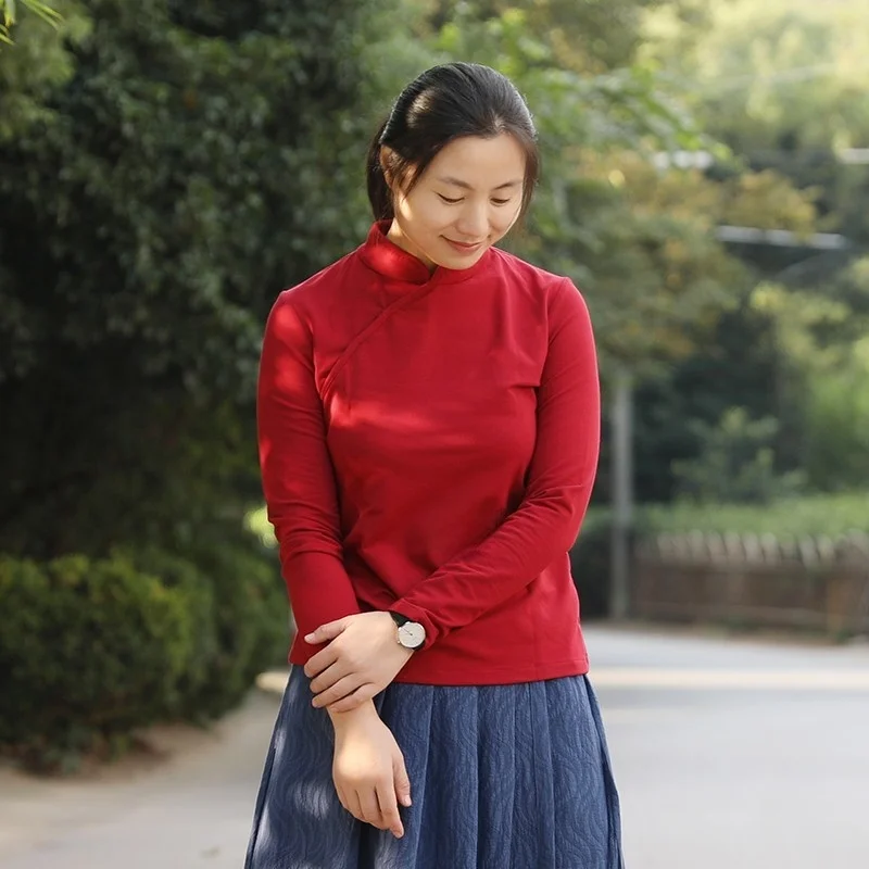 Pure Cotton Knitted Short  Style Top New Colors Undergarment Small Shirt Autumn Winter Fashion Retro Commute Style