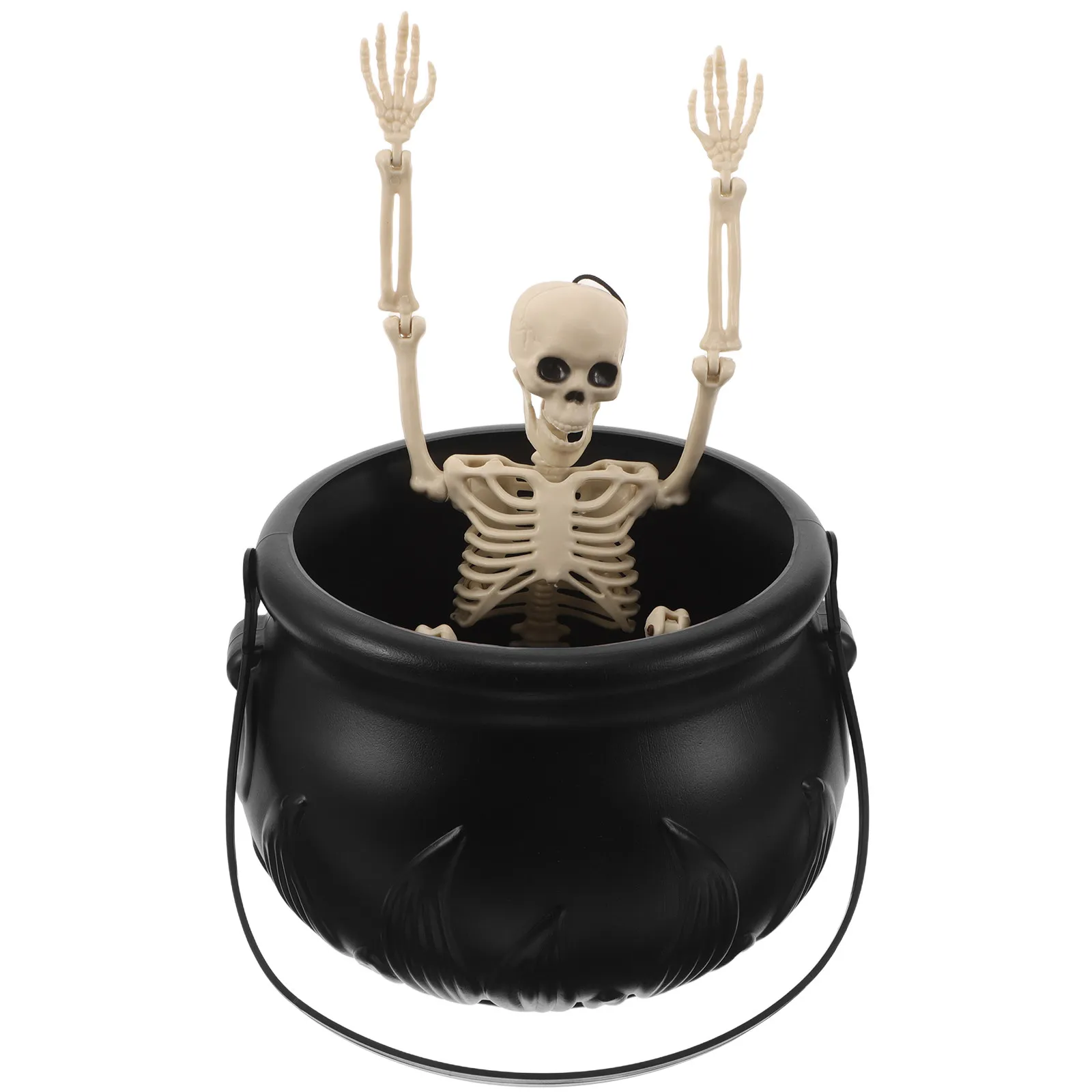 1Set Halloween Cauldron with Fog Maker  Skeleton Black Witch Cauldron Spooky Gothic Yard Prop Autumn Creepy Halloween Decoration