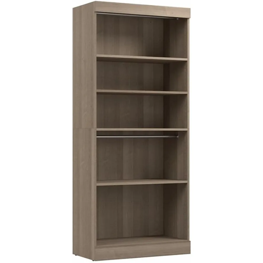 Organizador de armario, sistema de armario gris ceniza para vestidor, dormitorio, guardabarros, entrada o despensa de cocina