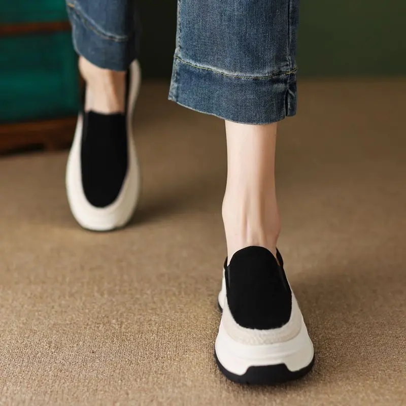 

Women's Shoes Slip on Green Female Footwear Loafers High Platform Free Shipping and Low Price Fashion 2023 Vulcanized for Offer