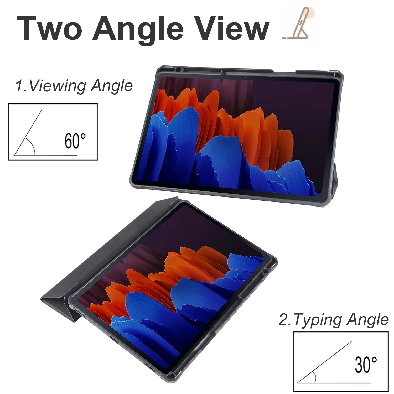 For Samsung Tab Case S10 S8 S9 Plus Ultra S7 FE A9 A8 A7 Lite Flip Cover Clear Shockproof Stand Kickstand Smart Tablet Cases