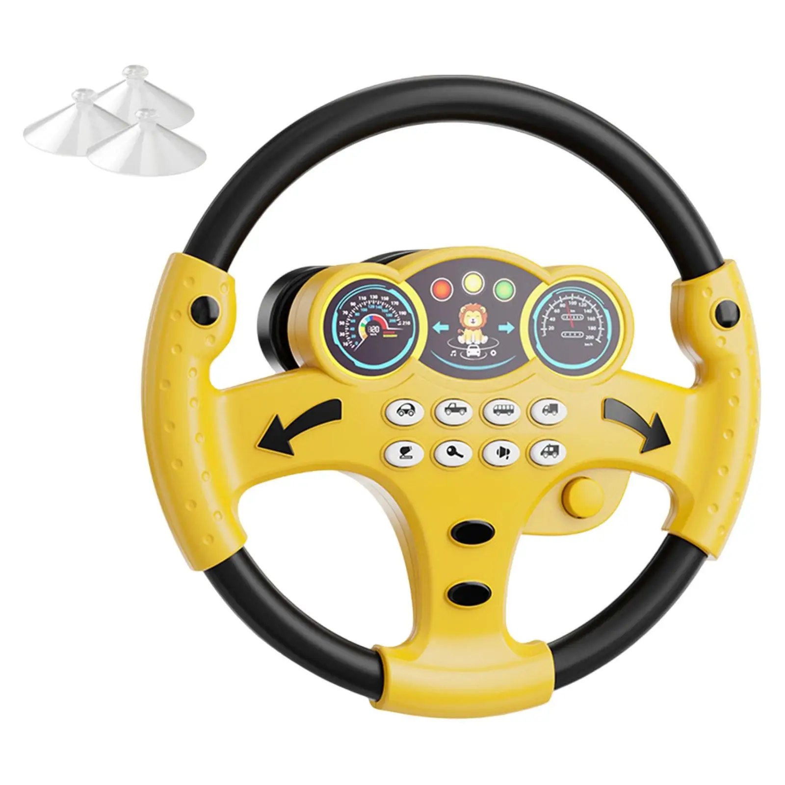 Simulation Car Driving Toy 360° Rotated Educational Sounding Toy Hand Eye Coordination Early Learning Pretend Driving Toy