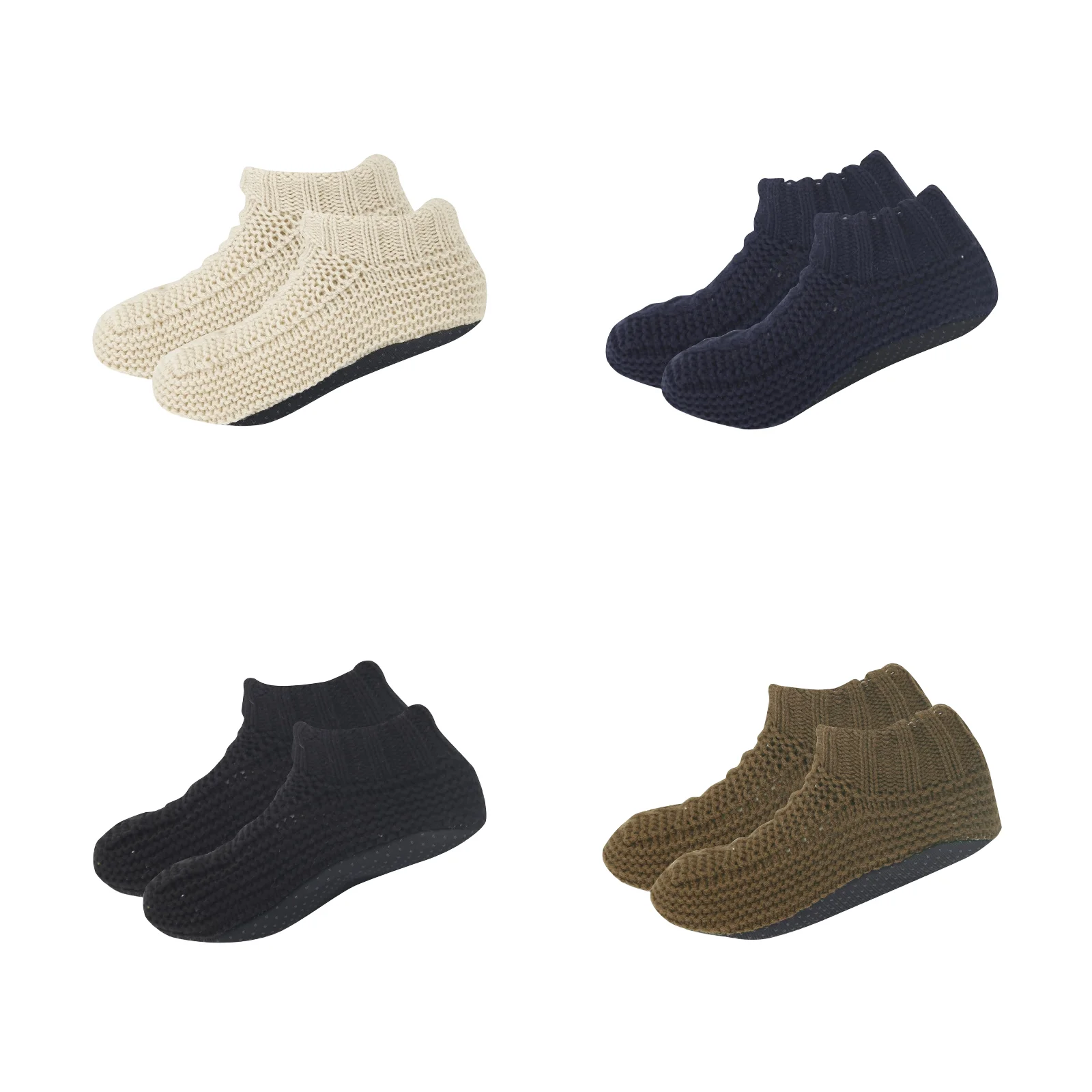 

Autumn and winter knitted non-slip glue floor socks four-color combination (milk white + navy + black + coffee)