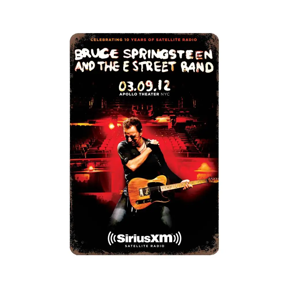 Bruce Springsteen Band Decor Poster Vintage Tin Sign Metal Sign Decorative Plaque for Pub Bar Man Cave Club Wall Decoration